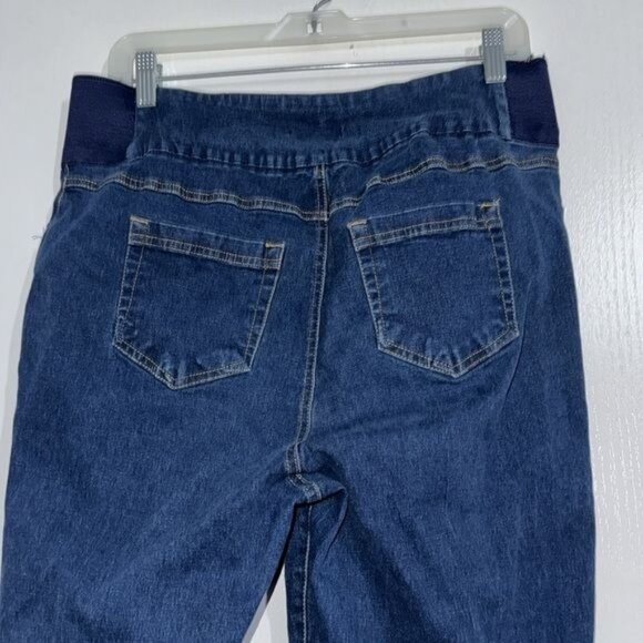 Woman Within Womens Blue Denim Stretch Jeans Size 12T Pull-On Style With Elastic - Picture 7 of 9